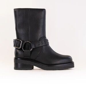 Clarks Black Leather Biker Moto Boots